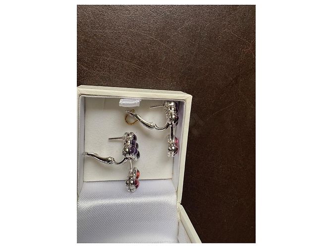 Orecchini Mauboussin Grappe Oro Bianco Ametista Tormalina Porpora - vista 2