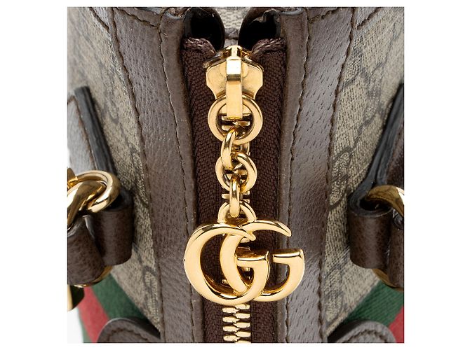 Gucci GG Supreme Ophidia Kleine Tote Braun Beige - Ansicht 10