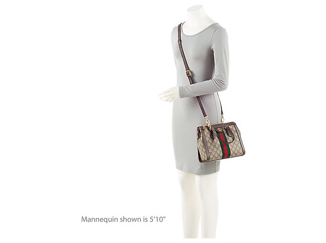 Gucci GG Supreme Ophidia Kleine Tote Braun Beige - Ansicht 5