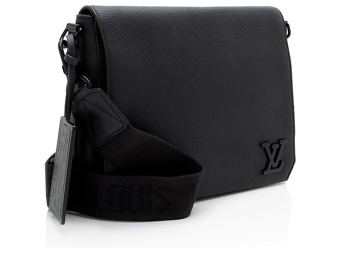 Mensageiro Takeoff Aerogram em Couro de Bezerro Louis Vuitton Preto - vista 2