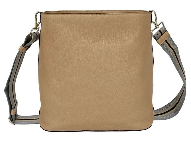 Prada VITELLO PHENIX Leder Schultertasche Braun Beige - Ansicht 4