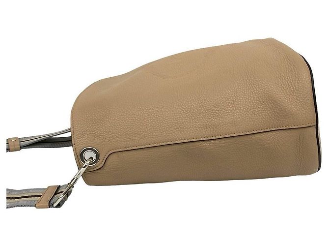 Prada VITELLO PHENIX Leder Schultertasche Braun Beige - Ansicht 6