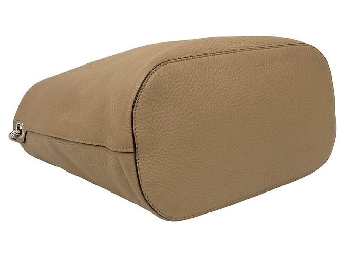 Prada VITELLO PHENIX Leder Schultertasche Braun Beige - Ansicht 8