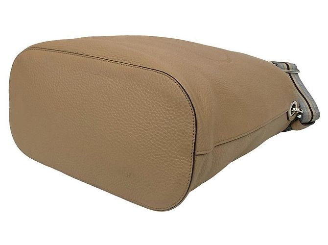 Prada VITELLO PHENIX Leder Schultertasche Braun Beige - Ansicht 9