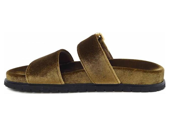 Prada Samt-Sandalen Braun - Ansicht 2