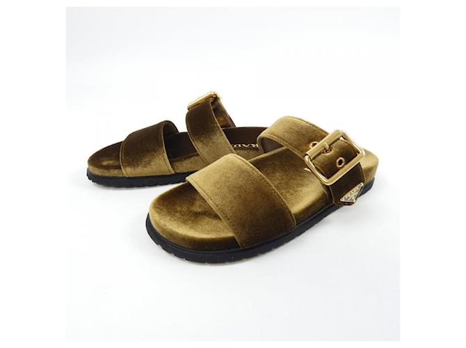 Prada Samt-Sandalen Braun - Ansicht 3