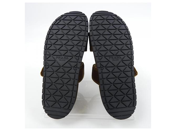 Prada Samt-Sandalen Braun - Ansicht 4