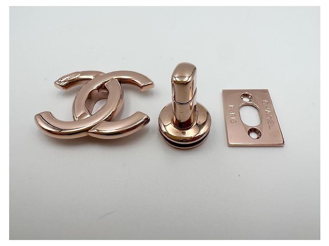CHANEL chiusura originale CC turnlock oro rosa D'oro - vista 5