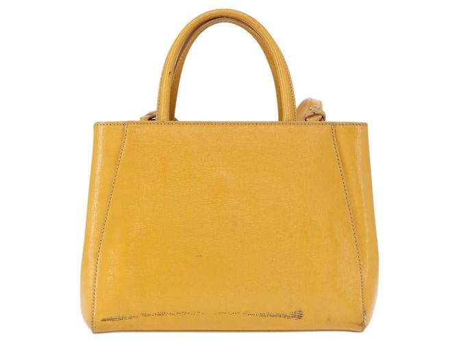 2 Jours Fendi 2Jours Leather Medium Giallo - vista 2