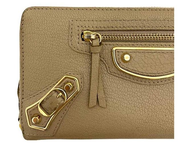 Balenciaga runder langer Geldbeutel in Beige - Ansicht 10
