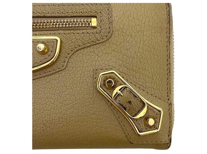 Balenciaga runder langer Geldbeutel in Beige - Ansicht 11