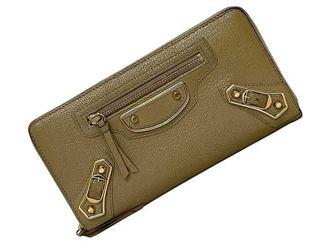 Balenciaga runder langer Geldbeutel in Beige - Ansicht 2