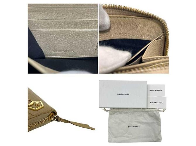 Balenciaga runder langer Geldbeutel in Beige - Ansicht 7