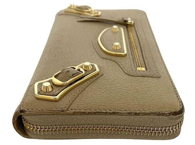 Balenciaga runder langer Geldbeutel in Beige - Ansicht 9