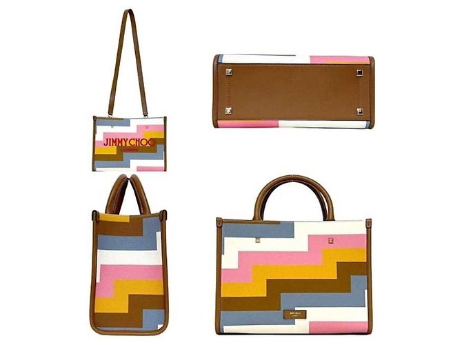 Borsa Tote 2 in 1 Small Avenue di Jimmy Choo Marrone Multicolore - vista 3