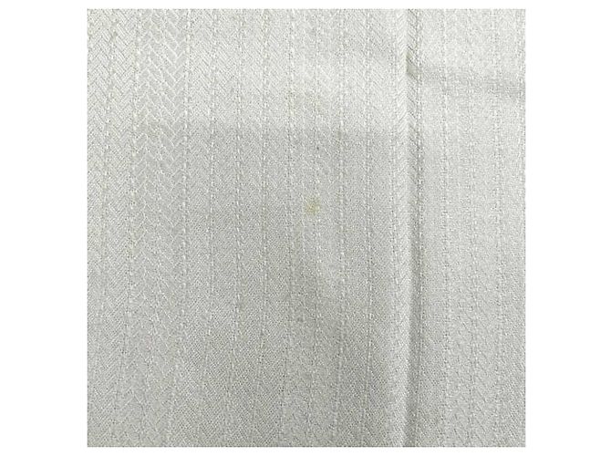 Chal de cachemira y seda Hermès Blanco Beige - vista 10