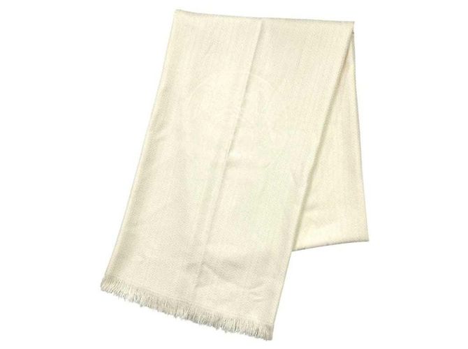 Chal de cachemira y seda Hermès Blanco Beige - vista 2