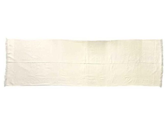 Chal de cachemira y seda Hermès Blanco Beige - vista 3