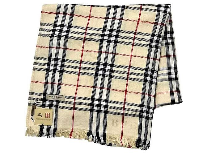 Stola in lana beige Burberry - vista 2