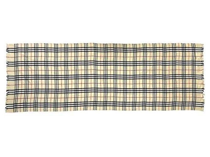 Stola in lana beige Burberry - vista 4