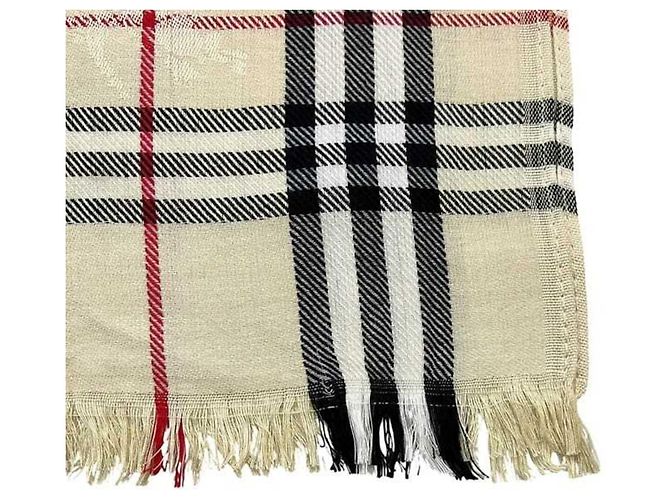 Stola in lana beige Burberry - vista 6