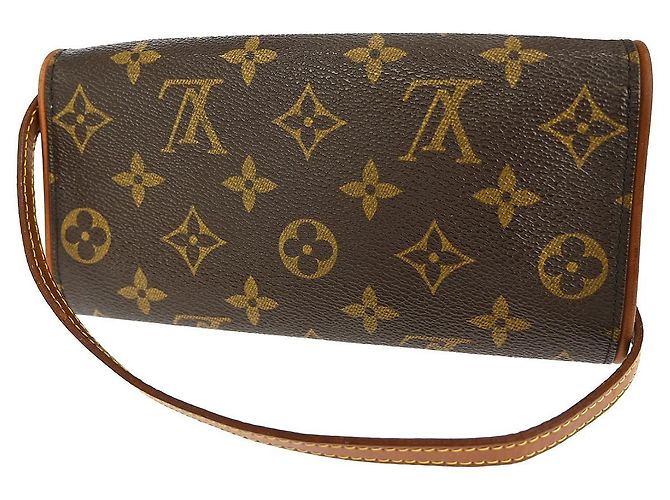 Borsa a mano doppia Louis Vuitton in tela Monogram PM Marrone - vista 2