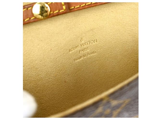 Borsa a mano doppia Louis Vuitton in tela Monogram PM Marrone - vista 4