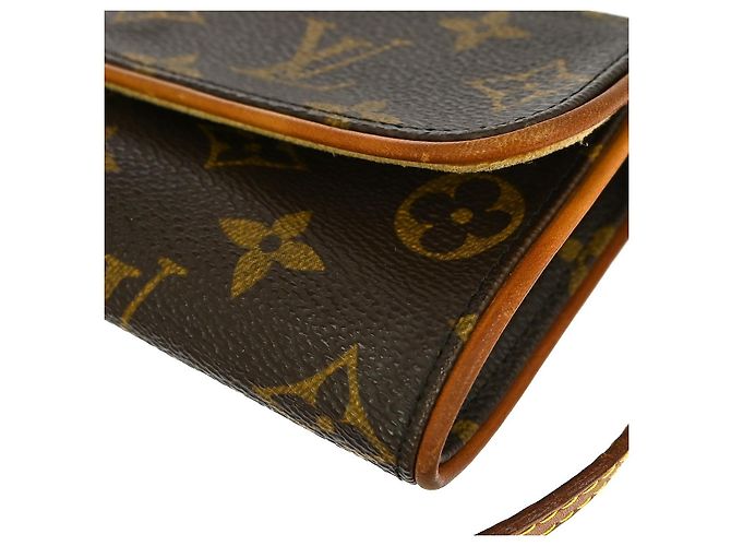 Borsa a mano doppia Louis Vuitton in tela Monogram PM Marrone - vista 6
