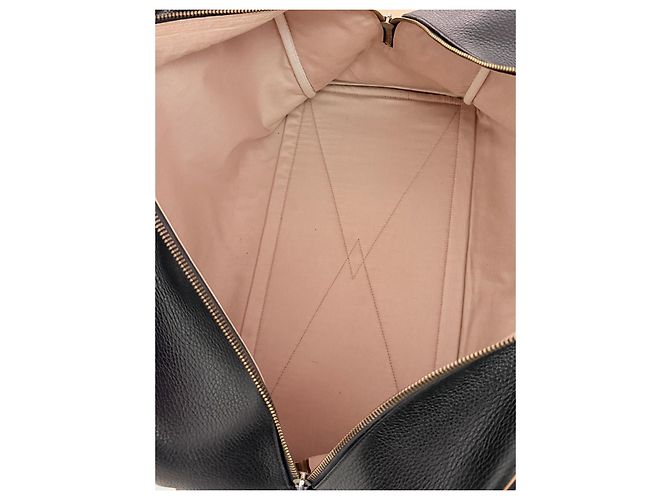 Borsa da viaggio Hermès Victoria 50 in pelle nero camel Cammello - vista 11