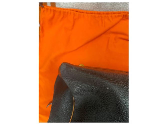 Borsa da viaggio Hermès Victoria 50 in pelle nero camel Cammello - vista 18