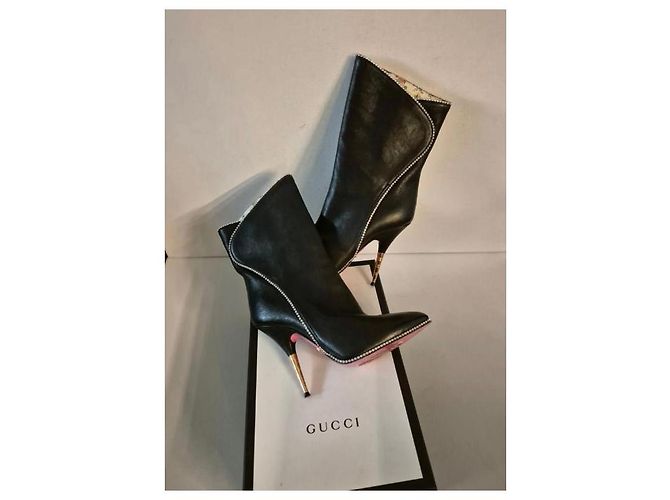 Botines de cuero negro Gucci 37 - vista 11