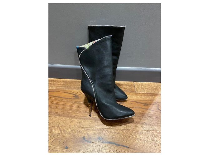 Botines de cuero negro Gucci 37 - vista 2