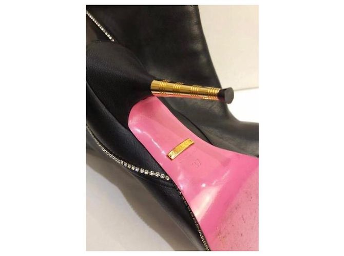 Botines de cuero negro Gucci 37 - vista 3