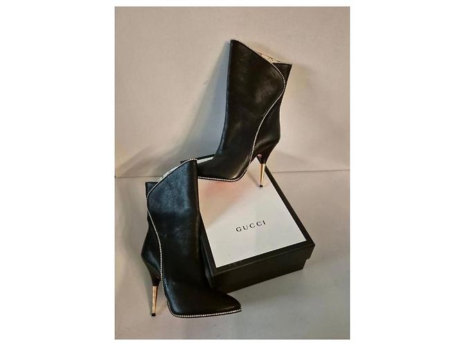Botines de cuero negro Gucci 37 - vista 8