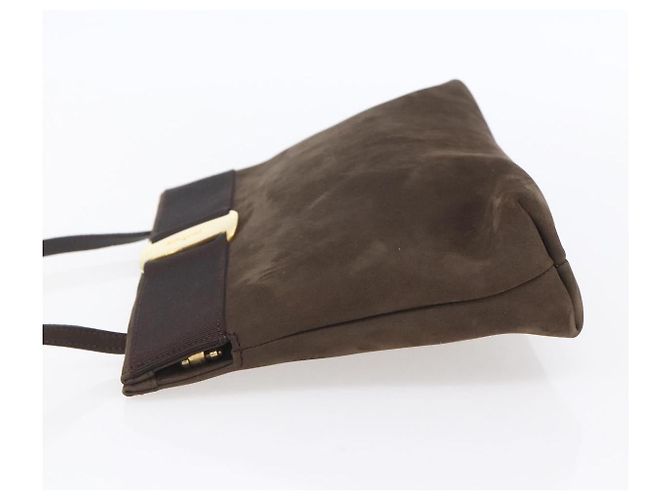 Borsa a Spalla Vala in Pelle Scamosciata Salvatore Ferragamo Marrone - vista 3