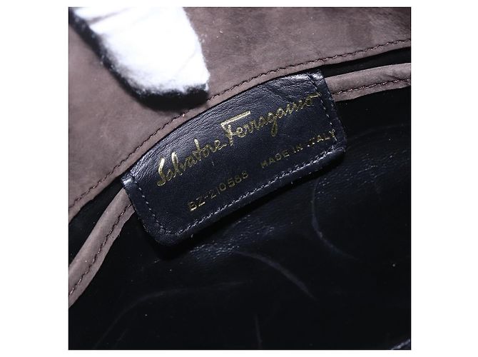 Borsa a Spalla Vala in Pelle Scamosciata Salvatore Ferragamo Marrone - vista 6