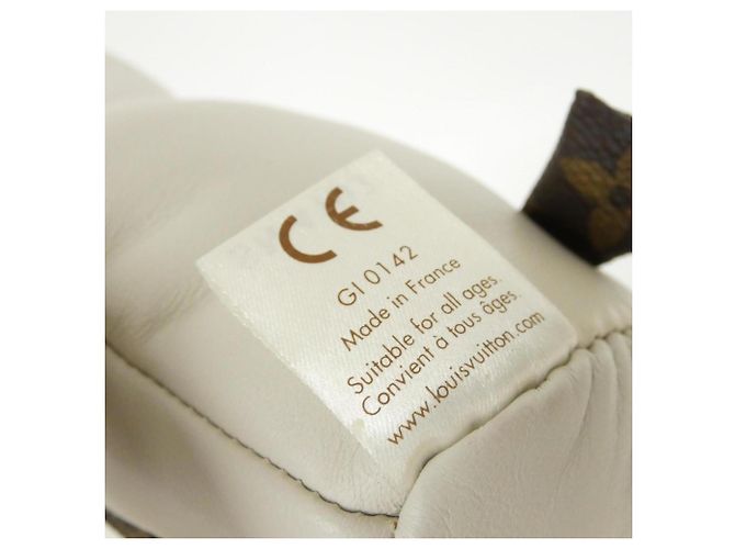 Ours en peluche Doudou Louis Vuitton Marron Blanc Beige - vue 10