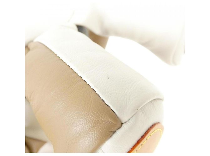Ours en peluche Doudou Louis Vuitton Marron Blanc Beige - vue 6