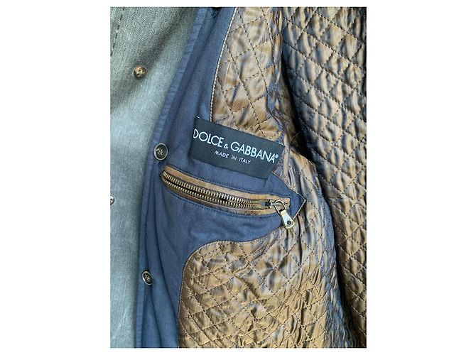 Dolce & Gabbana Gefütterter Mantel aus Baumwolle Grau - Ansicht 5