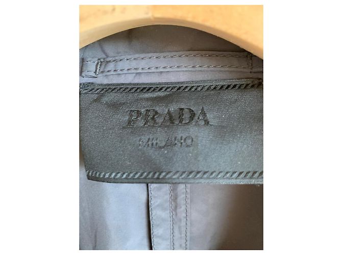 Prada Grey Nylon and Polyester Lightweight Waterproof Coat Men - view 2
