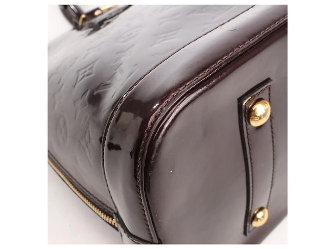 Borsa Louis Vuitton Vernis Alma GM in Bordeaux M91687 Bordò - vista 17