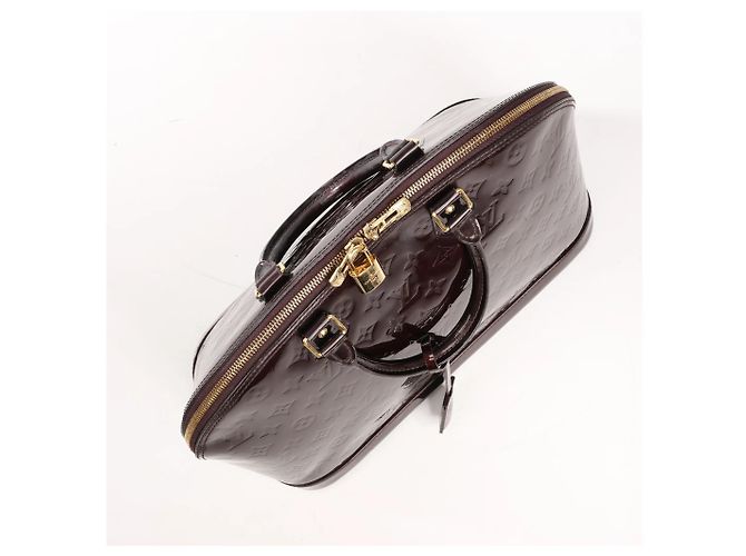Borsa Louis Vuitton Vernis Alma GM in Bordeaux M91687 Bordò - vista 7