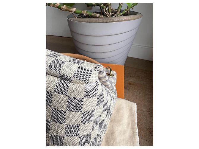 Bolsa Louis Vuitton Artsy MM Damier Azur Bege Fora de branco - vista 6