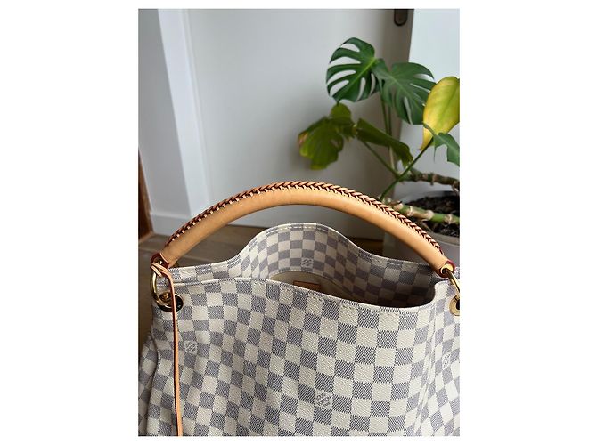 Bolsa Louis Vuitton Artsy MM Damier Azur Bege Fora de branco - vista 8