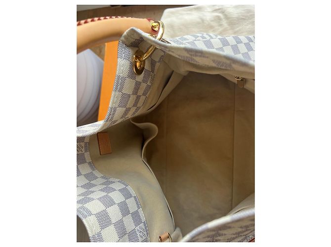 Bolsa Louis Vuitton Artsy MM Damier Azur Bege Fora de branco - vista 9