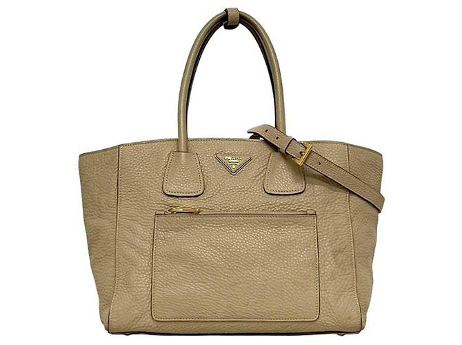 Borsa in pelle beige Prada - vista 2