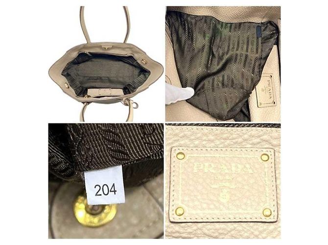 Borsa in pelle beige Prada - vista 4