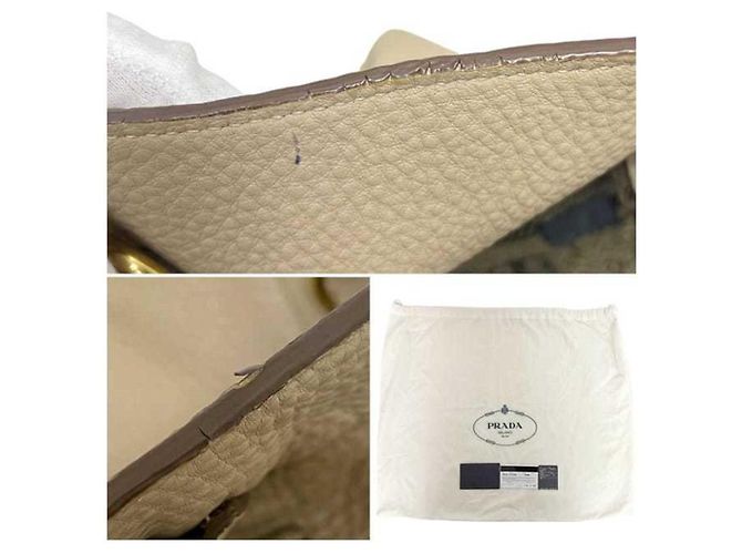 Borsa in pelle beige Prada - vista 7