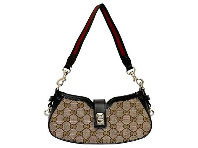 Borsa a Spalla Gucci Moonside Marrone Beige - vista 2