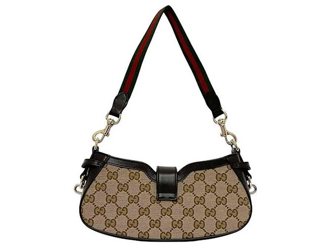 Borsa a Spalla Gucci Moonside Marrone Beige - vista 4